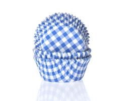 Baking cup Gingham blue 50x33 mm