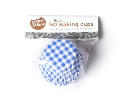 Baking cup Gingham blue 50x33 mm