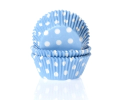 Baking cup Polkadots Aqua blue 50x33 mm