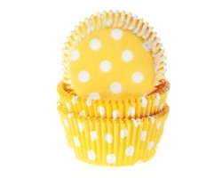 Baking cup Polkadots Sunny yellow 50x33 mm