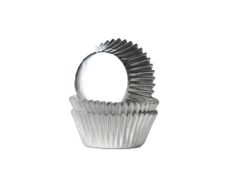 MINI baking cup Silver foil 35x21 mm