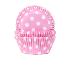 Baking cup Polkadots baby pink 50x33 mm