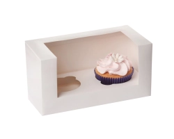 2 cupcakebox WHITE with window incl inlayers