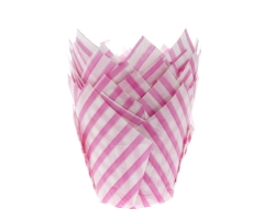 Muffin tulip pink stripes