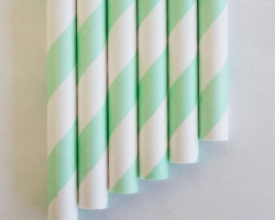 OUTLET: ca. 6.200 paper straws 20 cm mint