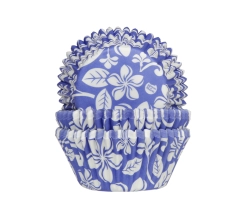 Baking cup Aloha flower blue 50x33mm