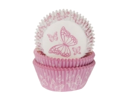 Baking cups Butterfly pink assorted