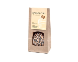 Home baked baking cups Leopard brown 50x33mm