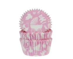 Baking cup Baby uitzet roze 50x33mm