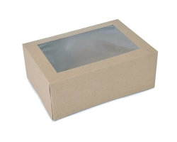 REDUCED PRICE: ECO- Line 12 cupcakebox KRAFT paper with PLA window : FSC, recycled, Compostable