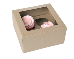 ECO-LINE cakebox Kraft paper PLA WINDOW , compostable