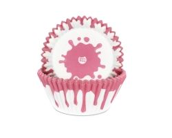 Baking cups DRIP pink 50x33mm