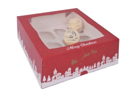 MINI 24 cupcake box Christmas with inlays-2 pcs in retail pack