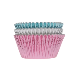 Baking cups folie pink/blue/silver