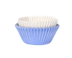 baking cups lichtblauw/wit