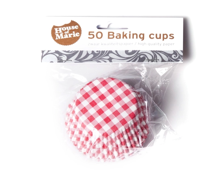 Baking cup Gingham red 50x33 mm