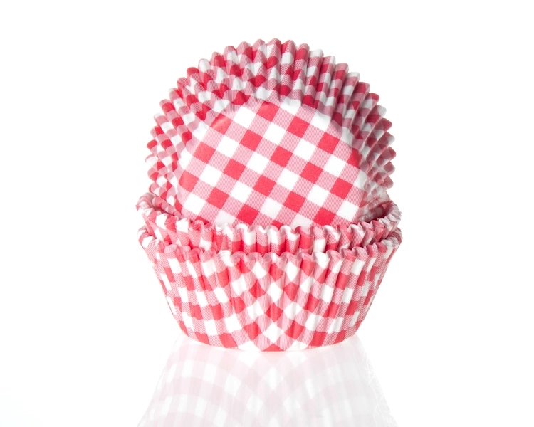 Baking cup Gingham red 50x33 mm