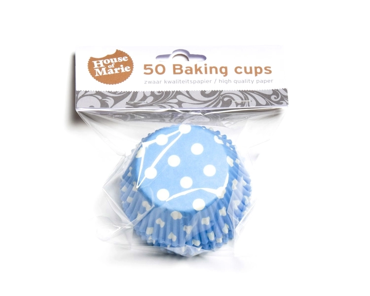 Baking cup Polkadots Aqua blue 50x33 mm