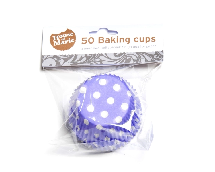 Baking cup Polkadots purple 50x33 mm
