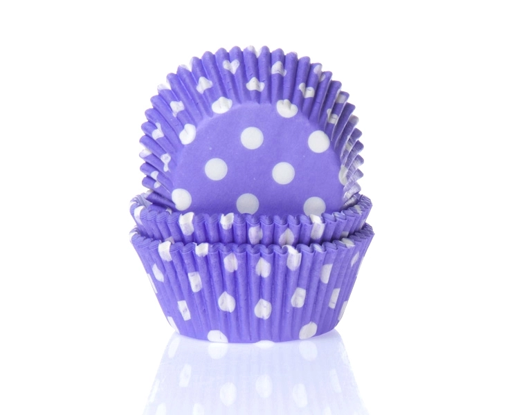 Baking cup Polkadots purple 50x33 mm