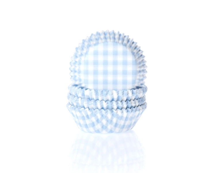 Mini Baking cup Gingham baby blue 35x22,5mm