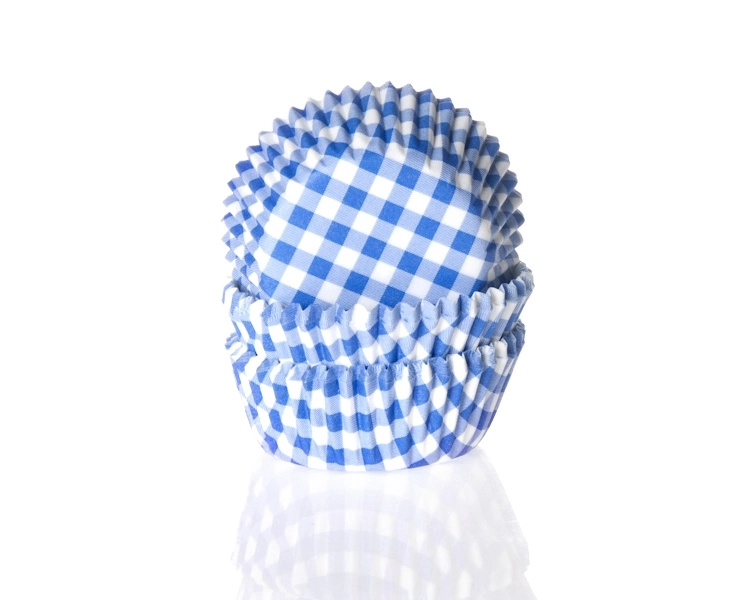 OUTLET Mini Baking cup Gingham blue 35x22.5 mm- last 9 retailpacks