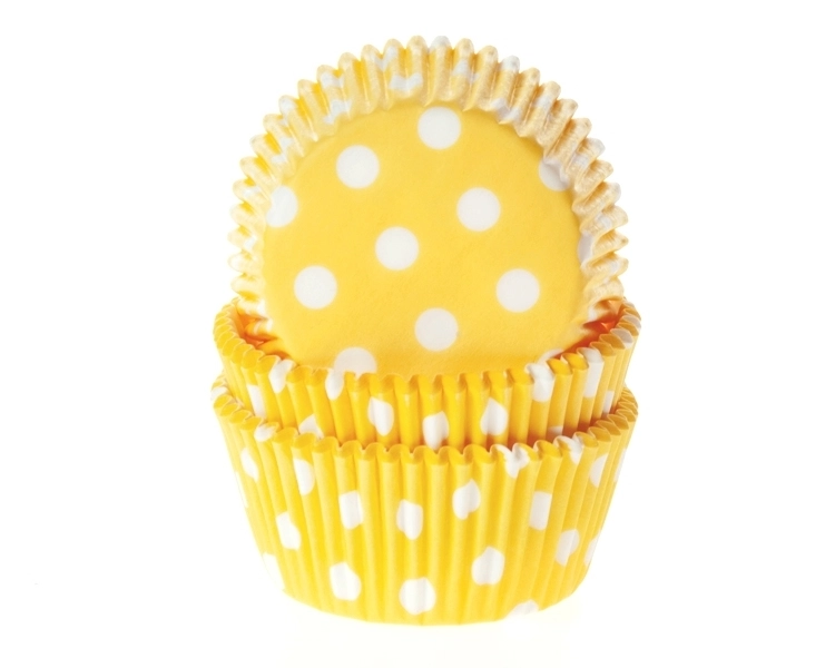 Baking cup Polkadots Sunny yellow 50x33 mm
