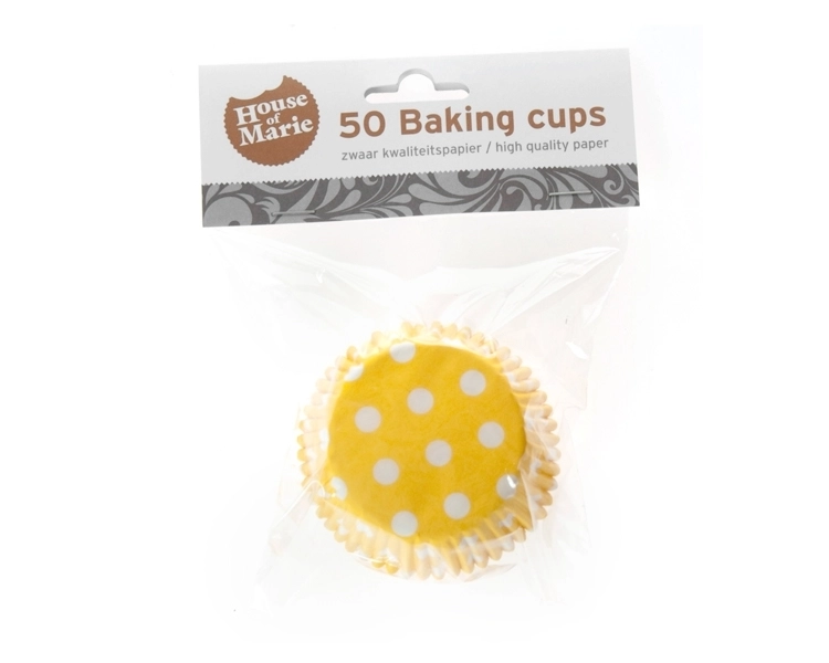 Baking cup Polkadots Sunny yellow 50x33 mm