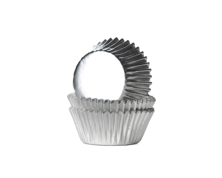 MINI baking cup Silver foil 35x21 mm