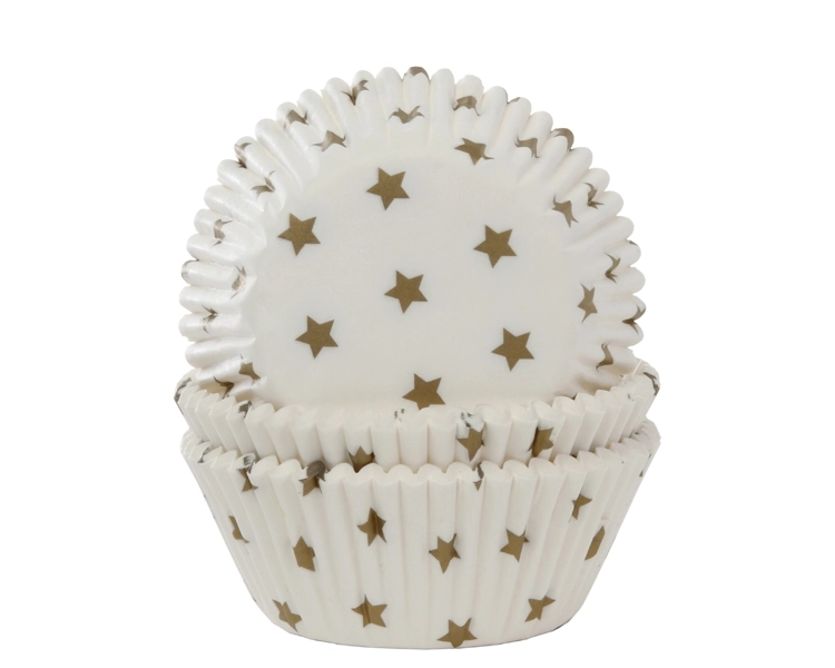 Baking cup Stars gold 50x33 mm