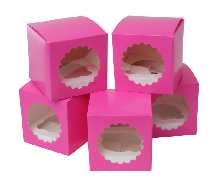 SALE retailpackage: Total 50 pcs 1 cupcakebox HOT PINK incl inserts