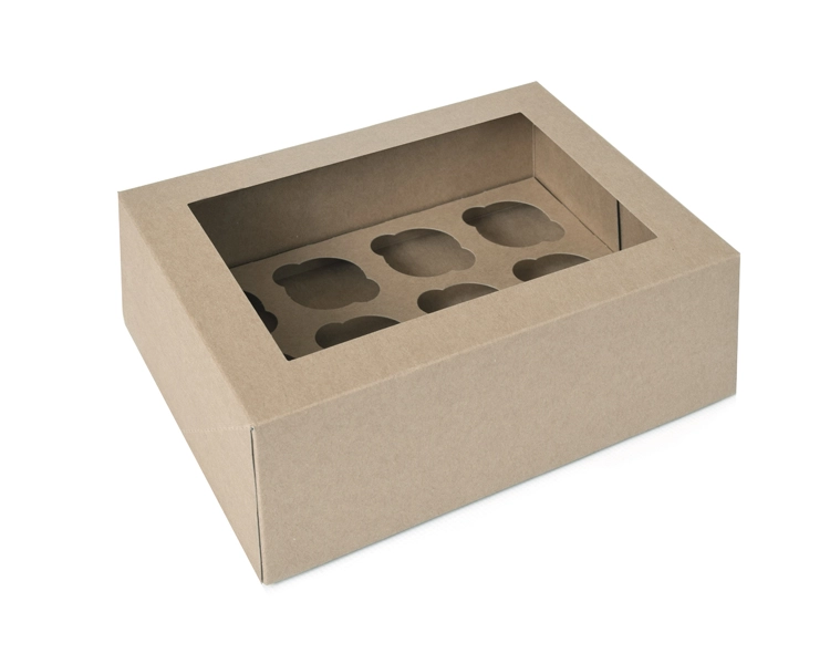 ECO LINE 12 mini cupcakebox kraft paperPLA WINDOW