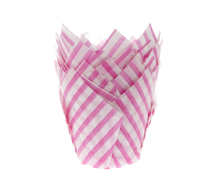 Muffin tulip pink stripes