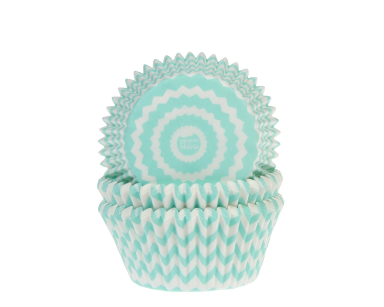 Baking cups Chevron Mint 50x33mm