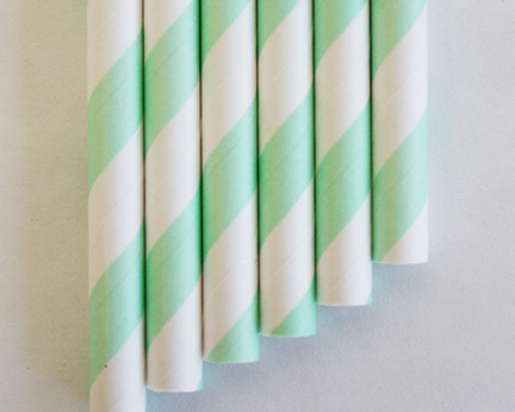 OUTLET: ca. 6.200 paper straws 20 cm mint