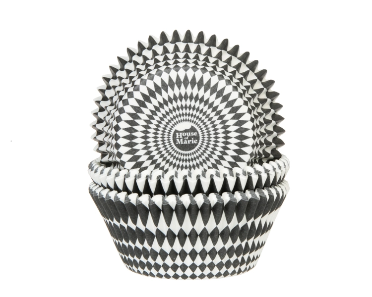 OUTLET Baking cups Harlequino black 50x33mm