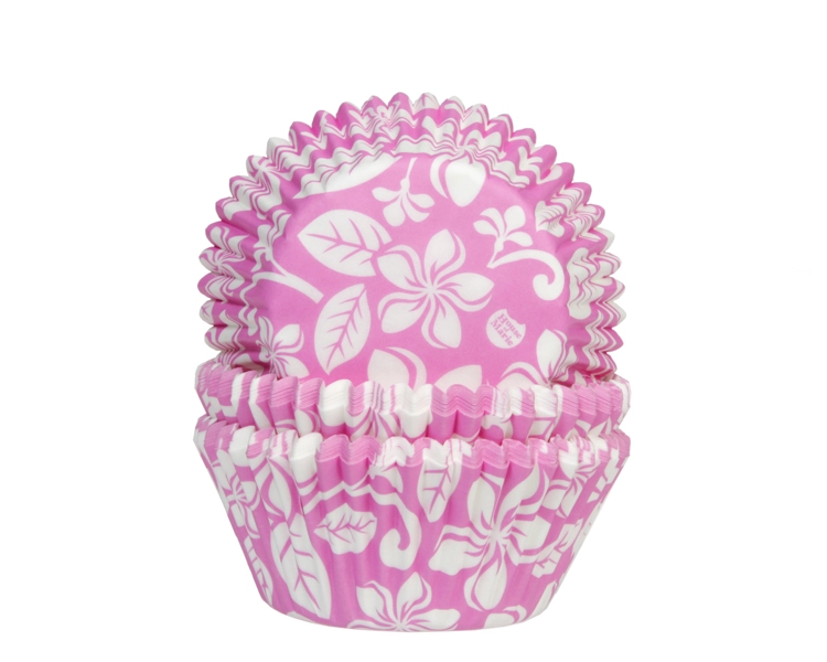 Baking cups Aloha bloem roze 50x33mm