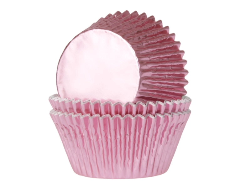 Bulk MINI baking cup foil baby pink 33x20 mm