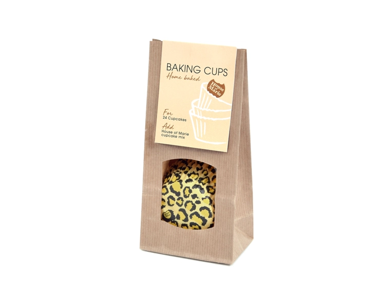 OUTLET Home Baked Baking cups Leopard YELLOW 50x33mm