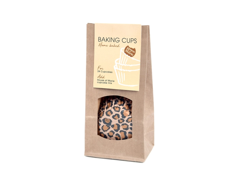 Home baked baking cups Leopard brown 50x33mm