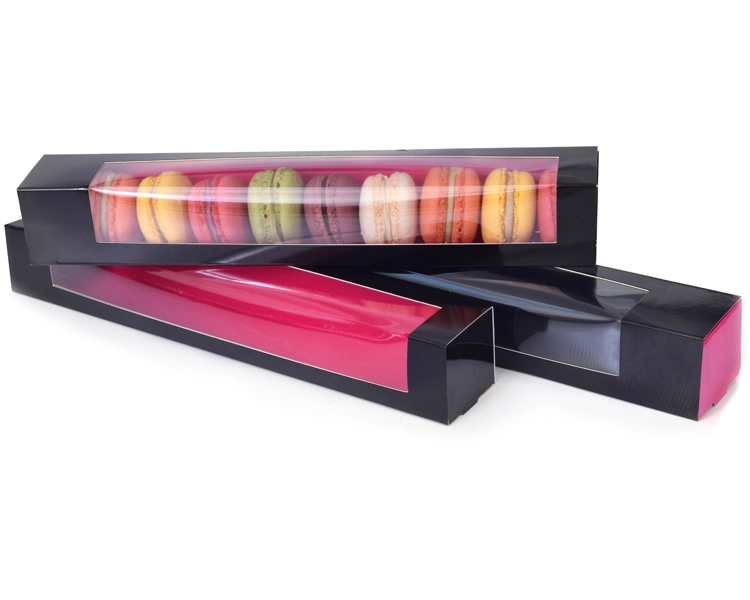 Macaron box black/pink LARGE