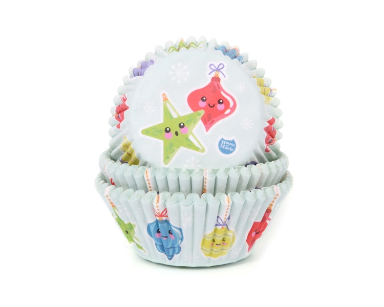 Baking cups Christmas baulbs 50x33mm