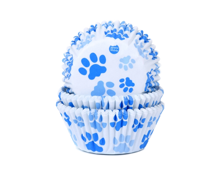Baking cups Paws blue 50x33mm