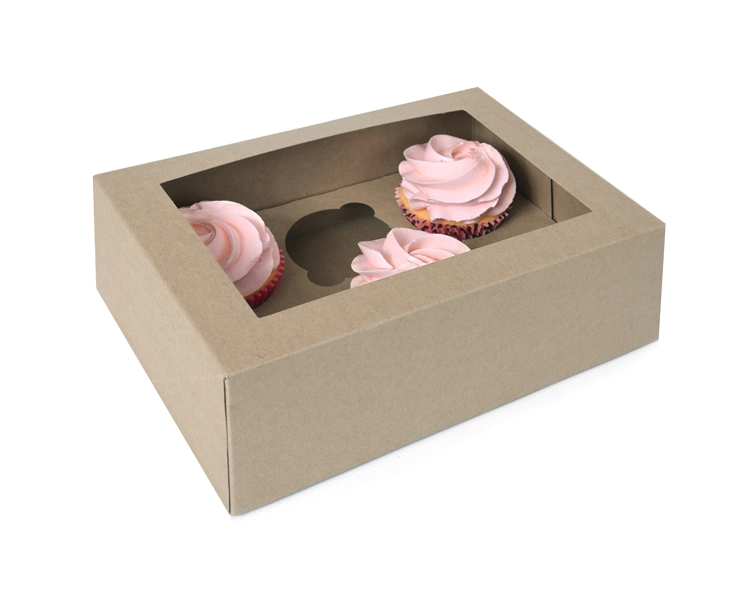 6 cupcakebox KRAFT paper- 2 pcs in retailpack