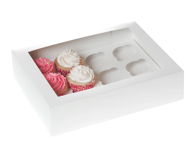 12 cupcake box WHITE -2 pcs in a retailpack