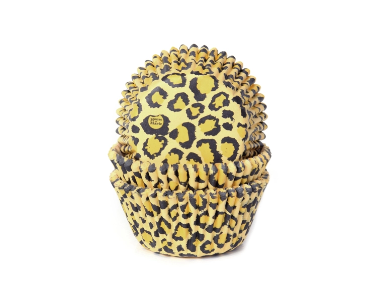 Baking cups Leopard YELLOW 50x33mm