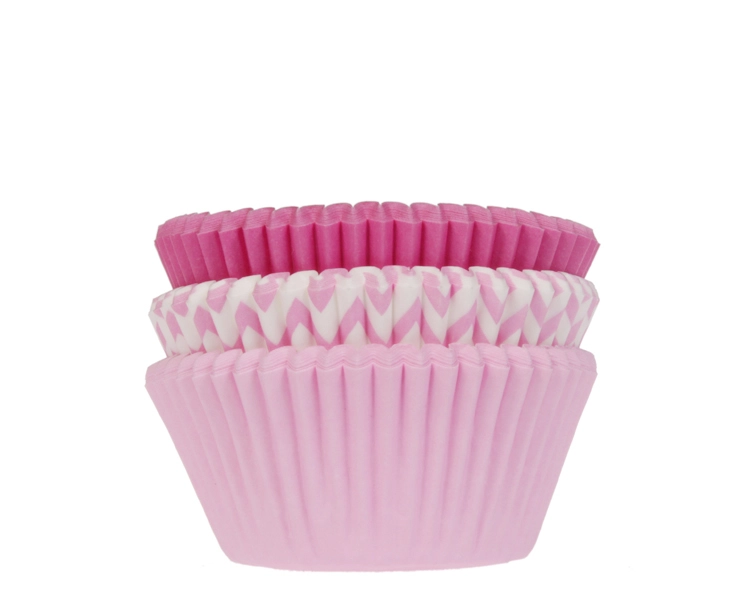 75 Baking cases assorted PINK 50x33mm