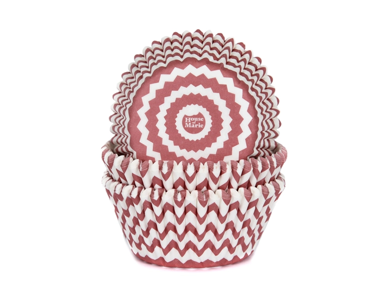 Baking cups Christmas red chevron 50x33mm