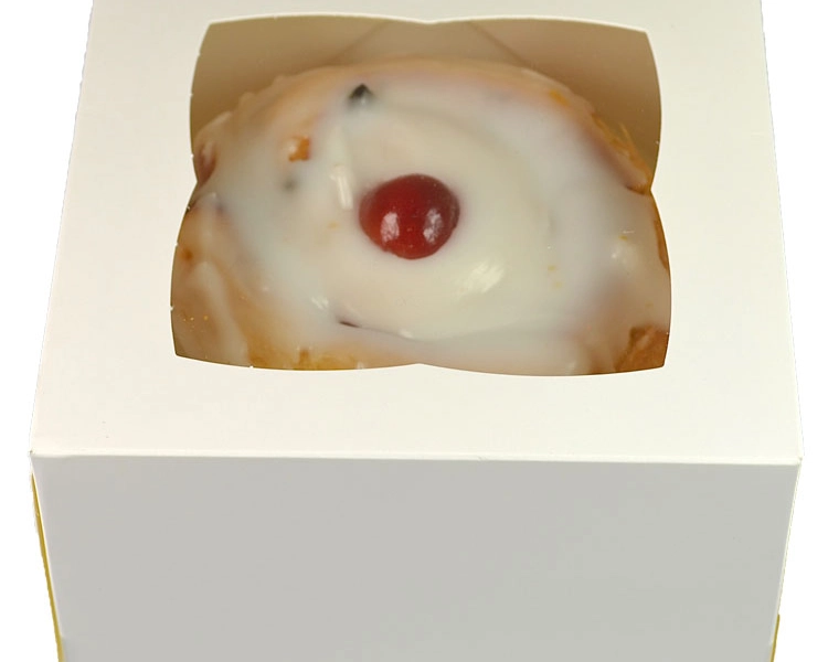 Bentocake-/cakebox with window 12.5x12.5x7,5 cm