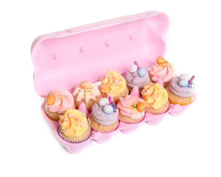 Egg carton 10 holes PINK biobased